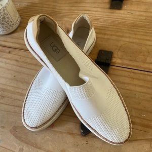 Ugg Sammy White slip ons. Like new. Barely worn.